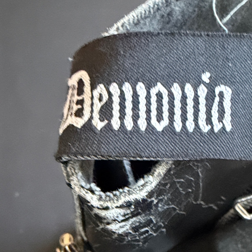 Demonia Knee High Combat Boots Black Lace Up Buckle Goth Punk Alt Women’s 8 - Picture 3 of 15